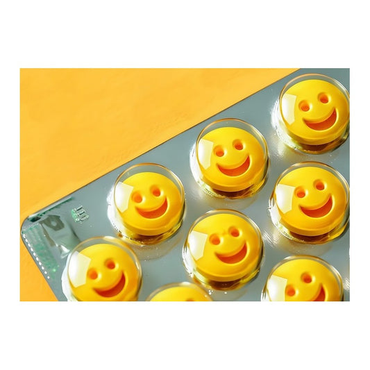 Kaart met smiley happy pills