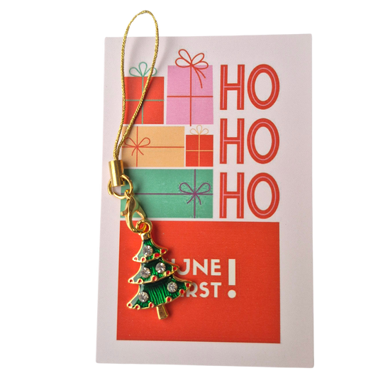 Kerstkaartje 'HoHoHo' met Kerstboom Hangertje