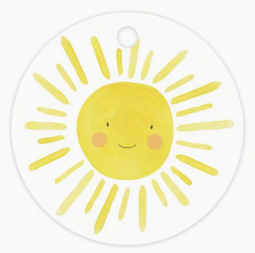 Label met een zonnetje doorsnede 4 cm
