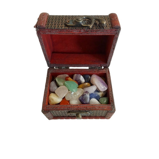 Schatkistje met mix van edelsteentjes