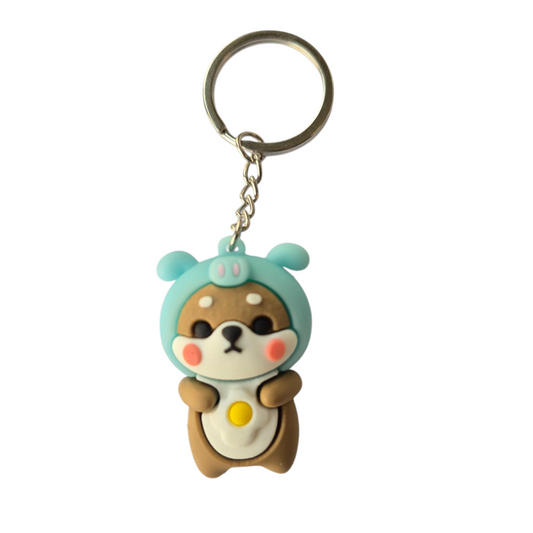 Sleutelhanger met een blauw Shiba hondje