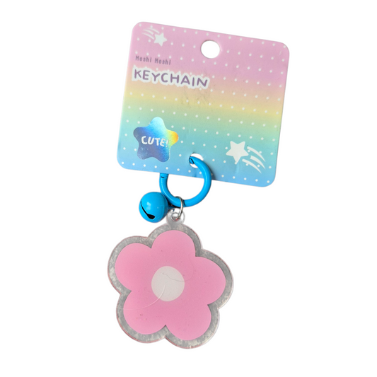 Sleutelhanger roze bloem