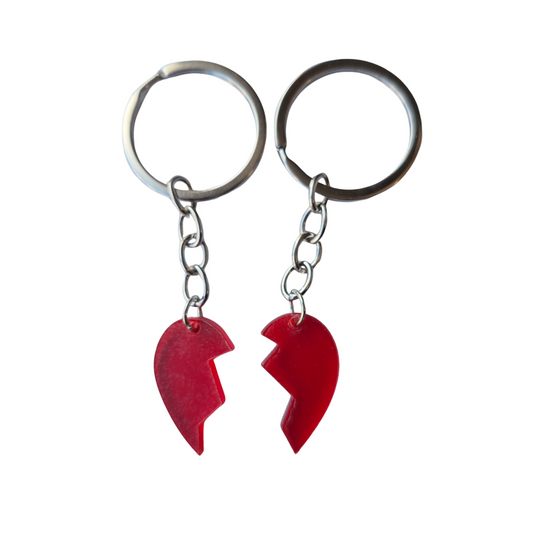 Sleutelhanger set met een rood hartje