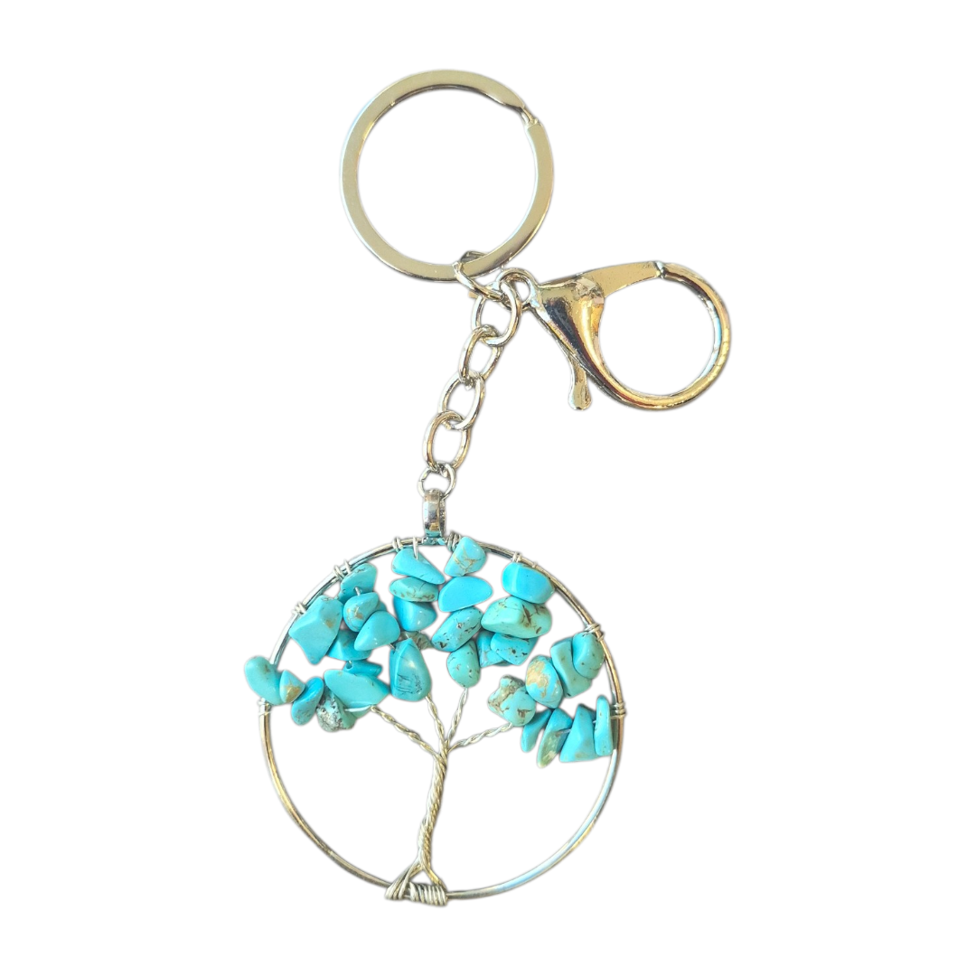 Sleutelhanger tree of life turkoois