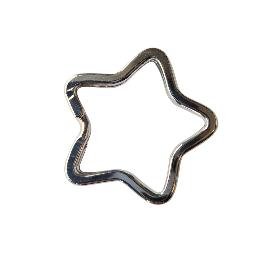 Sleutelhanger zilverkleurige ster 3 cm 