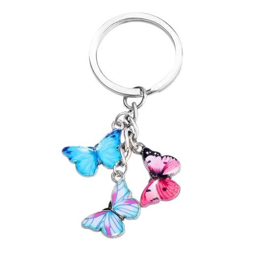 Sleutelhanger met 3 kleine vlindertjes