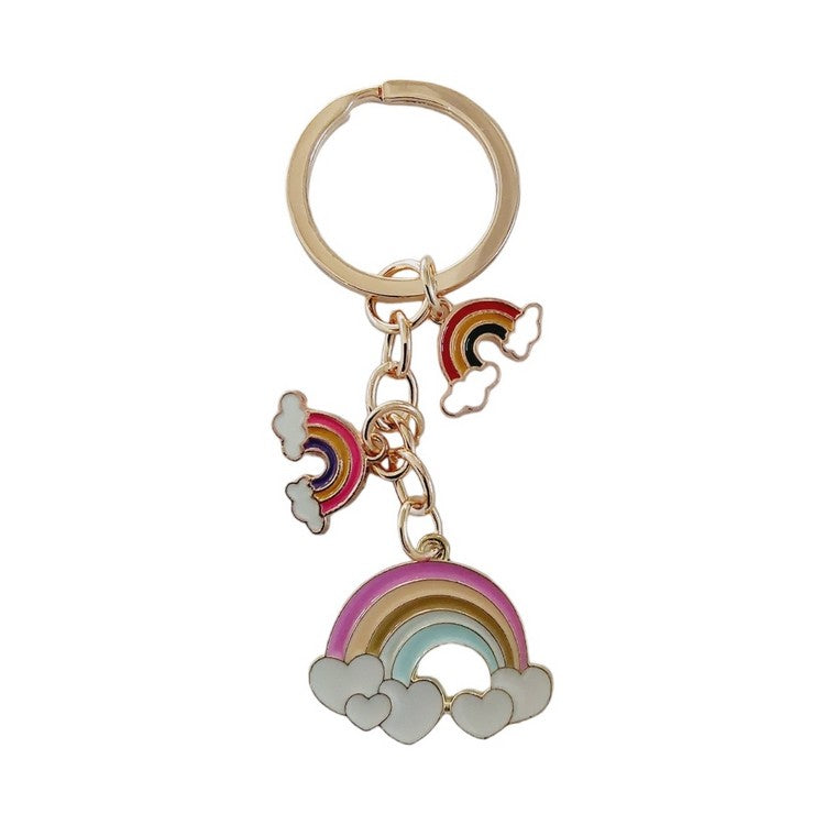 Sleutelhanger regenboog met 3 bedeltjes