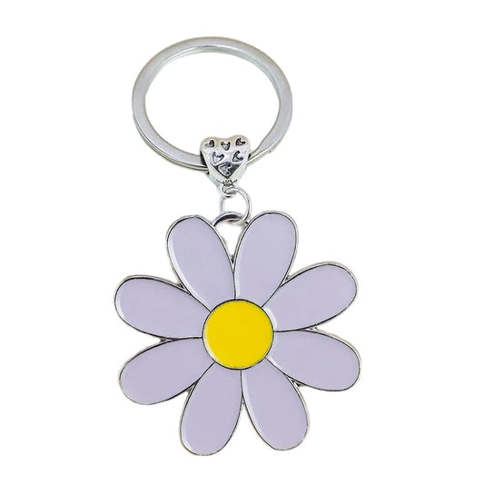Sleutelhanger witte Daisy bloem