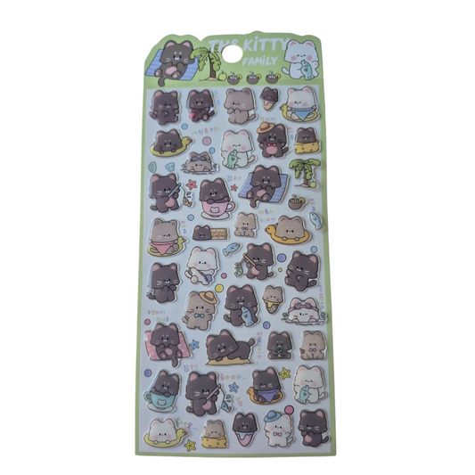 Stickervel met kitty family