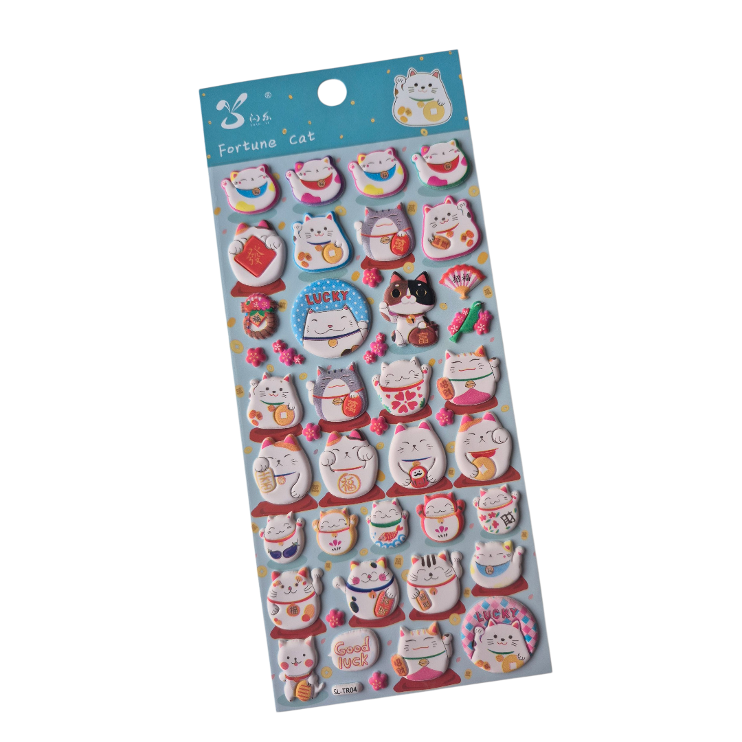 Stickervel met fortune cat stickers