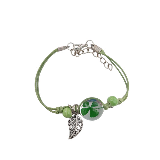 Armbandje met een echt klavertje 4