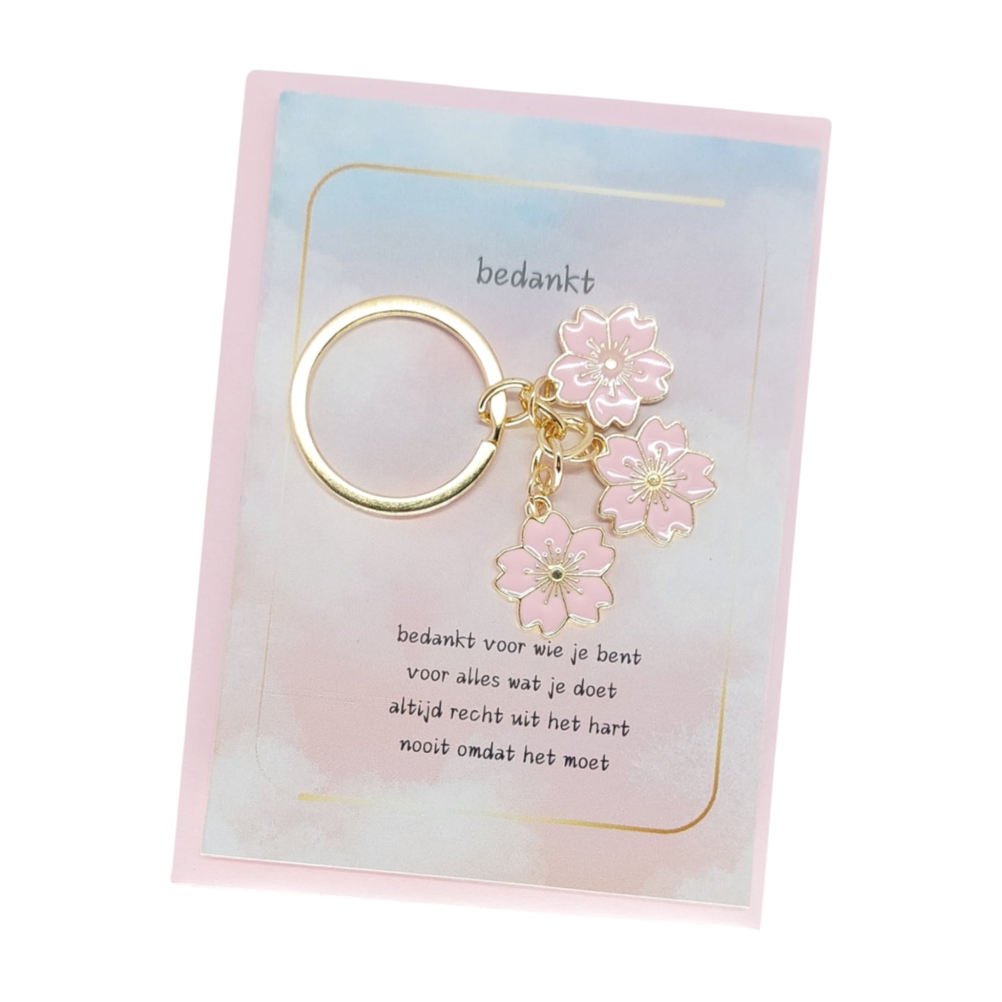 Kaartje bedankt met bedankt armbandje in kado envelopje