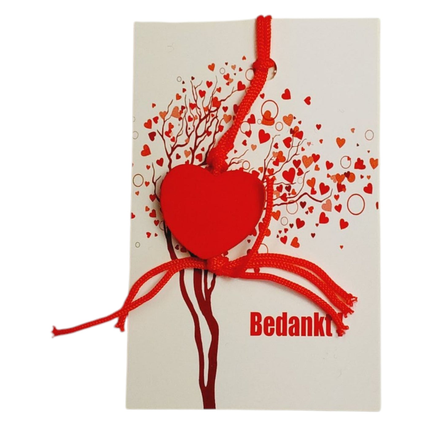 Kaartje bedankt met hartje
