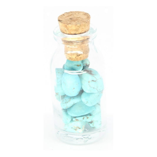 Flesje met turquoise steentjes