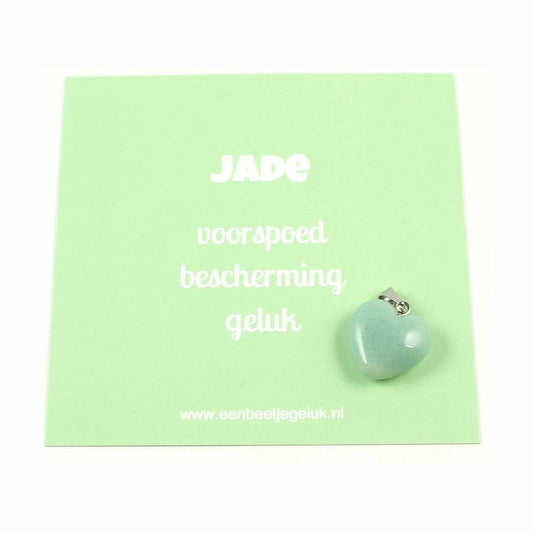 Jade hangertje hartje 2 cm