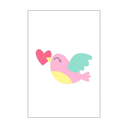 Kaartje met een vogeltje 8 x 5 cm