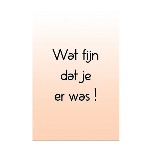 Kaartje 'Wat fijn dat je er was' met envelopje