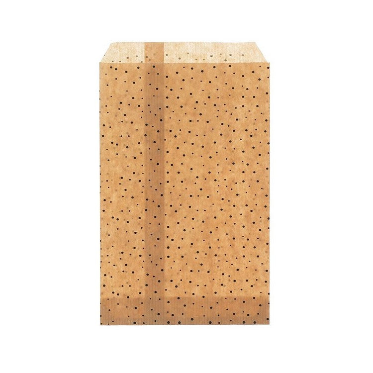 Kraft zakje 12 x 19 cm met stipjes