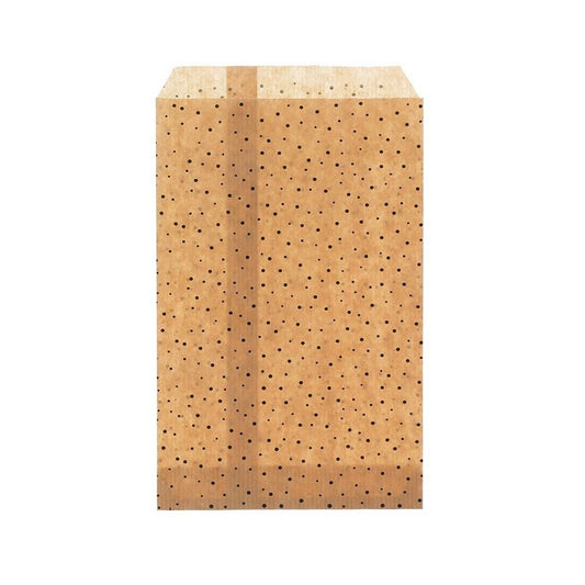 Kraft zakje 12 x 19 cm met stipjes