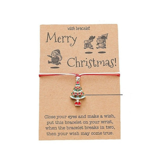 Merry Christmas - wensarmbandje met kerstboompje
