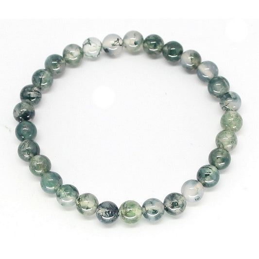 Edelstenen Mosagaat armband 8 mm kralen