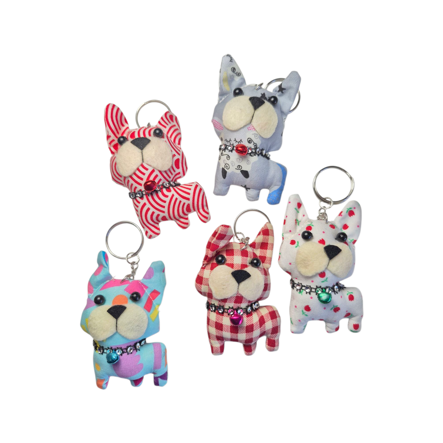 Sleutelhanger bag charm hondje met kettinkje