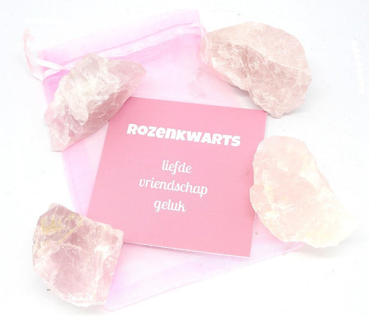 Ruwe Rozekwarts Steen 5 tot 7 cm
