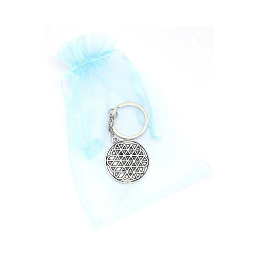Sleutelhanger Flower of life met kadozakje