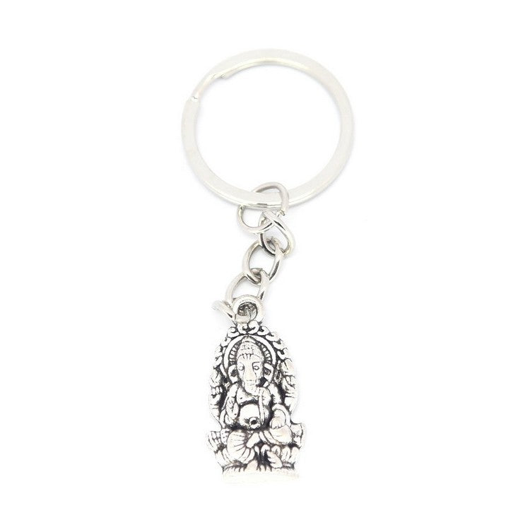 Sleutelhanger zilverkleurige Ganesha