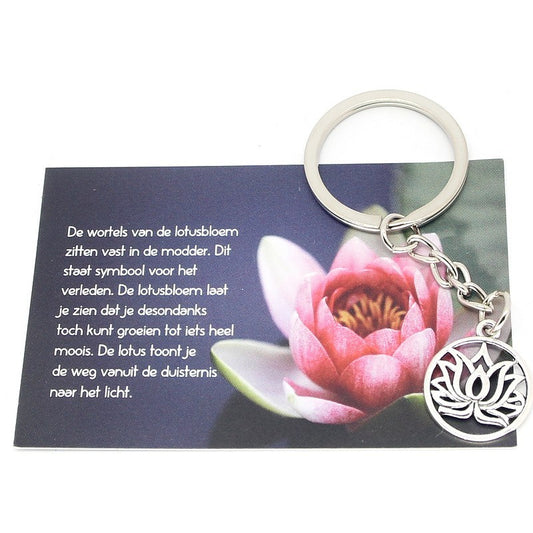 Sleutelhanger lotusbloem met kaartje