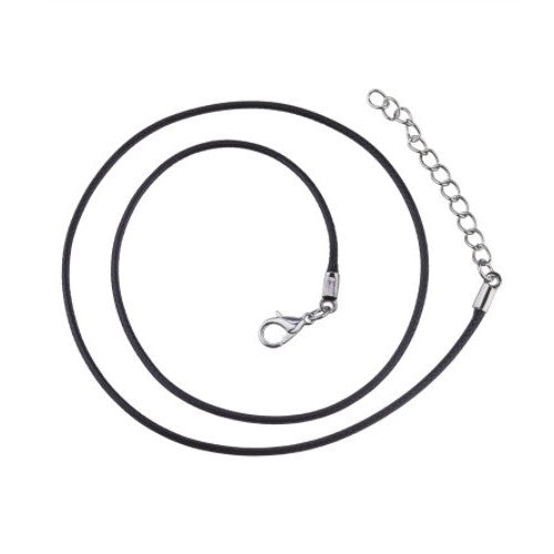 Waxkoord ketting 40 - 45 cm zwart