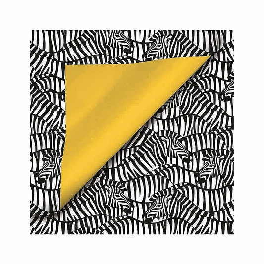 Zebra zakje 12 x 19 cm met gele flap