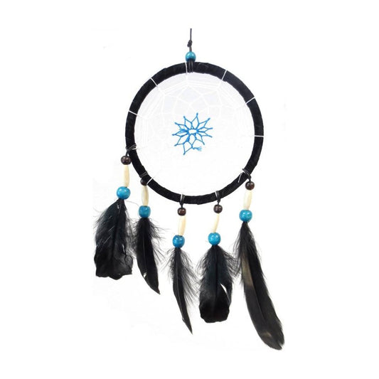 Zwarte dromenvanger met turquoise