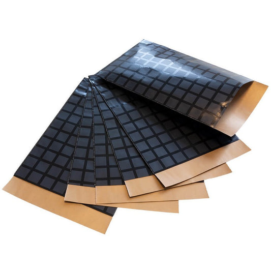 Zwart papieren zakje met blokken 12 x 19 cm